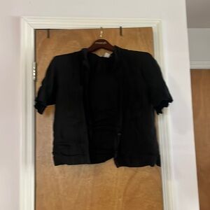 Black linen button down